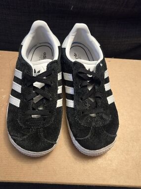 adidas Black and White Kids Suede Sneakers